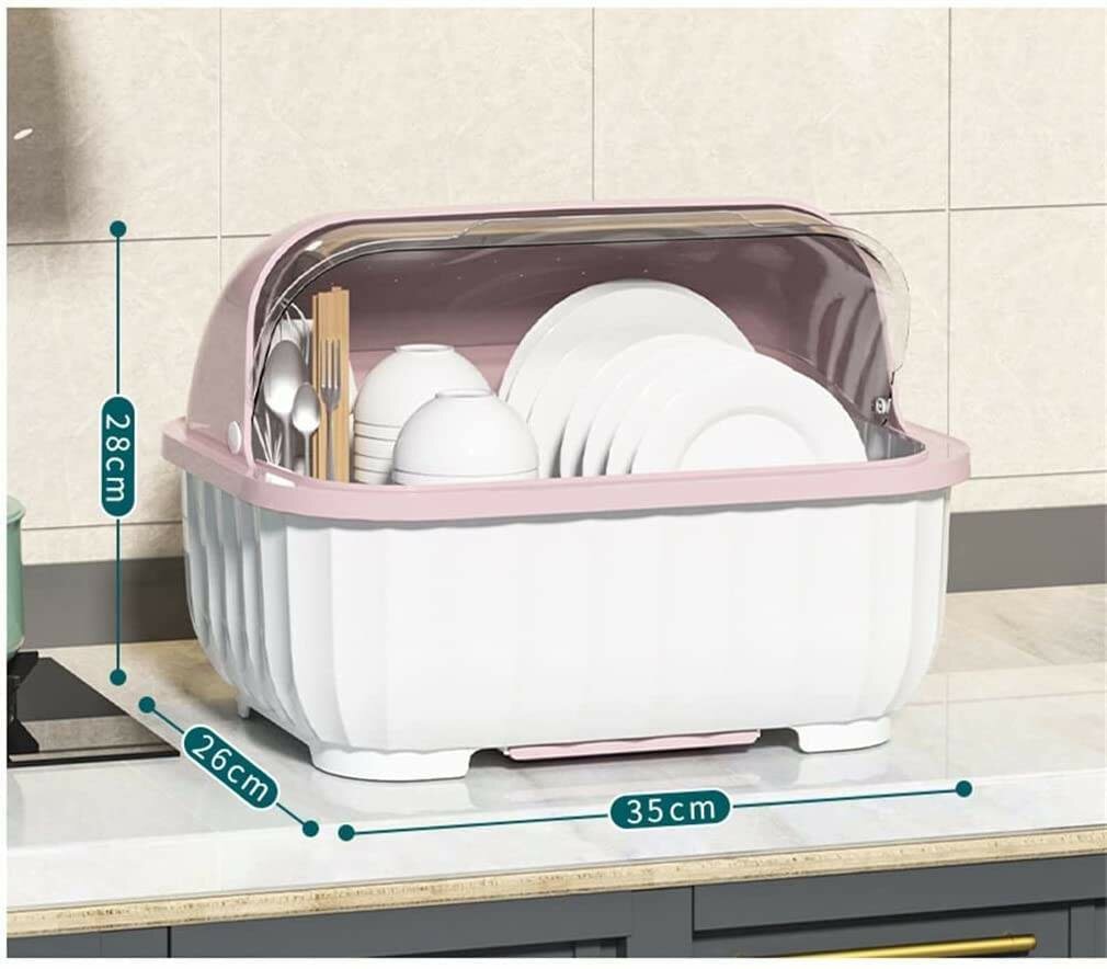New Dish Drying Rack Utensil Holder with Lid