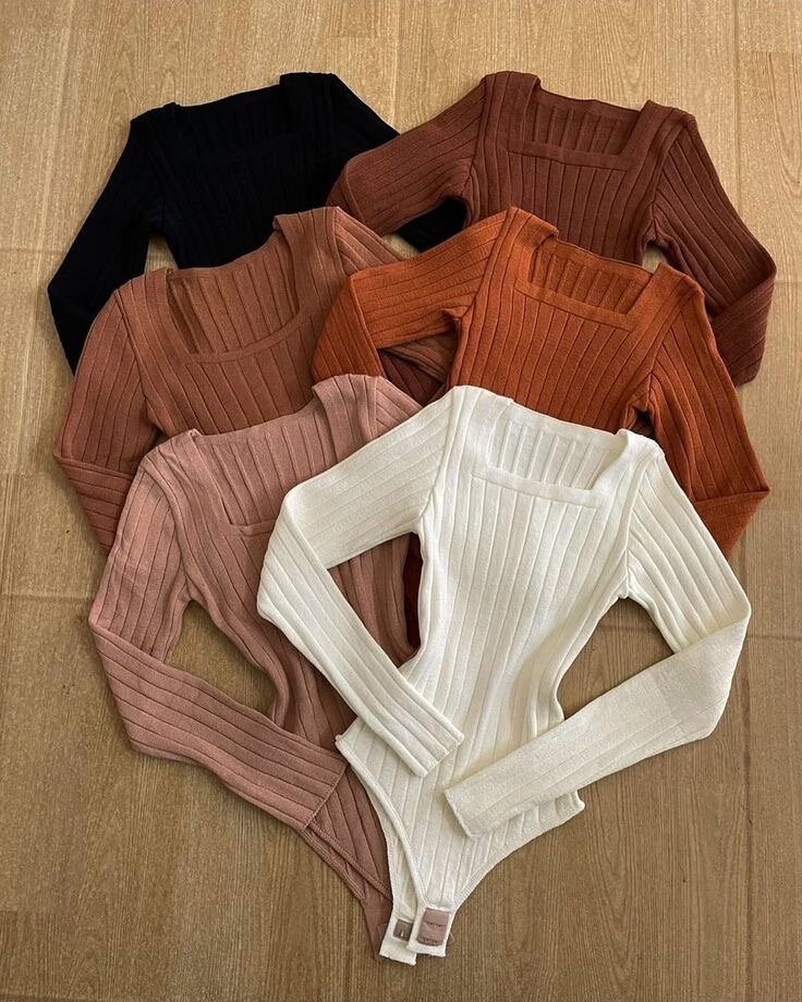 Body côtelé manches longues femme