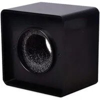 Portable ABS Injection Molding Square Cube Shaped Interview Mic Microphone Flag Station Logo