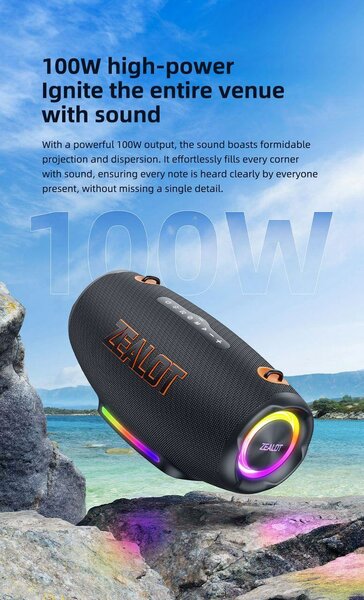 Enceinte Bluetooth 100W ZEALOT