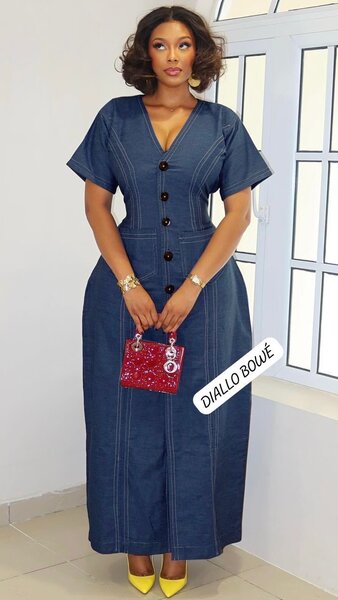 Robe longue en jean élégante