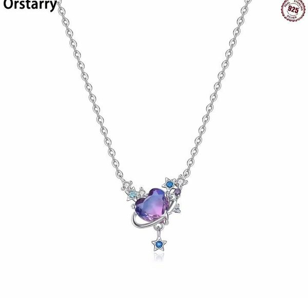 Collier cœur étoile argent