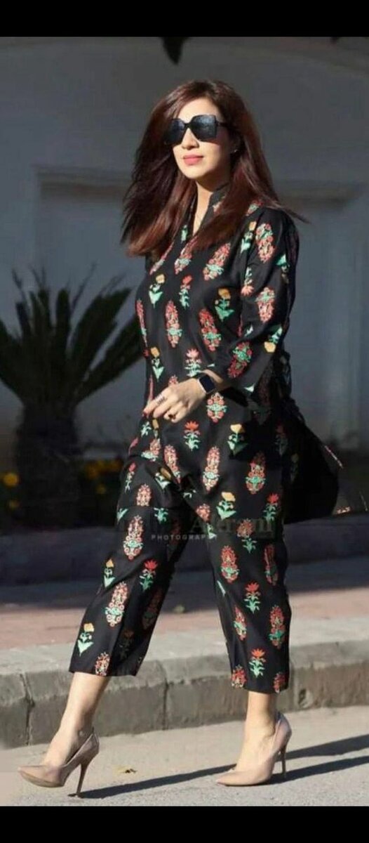 2 pcs women's Stitched printed suit