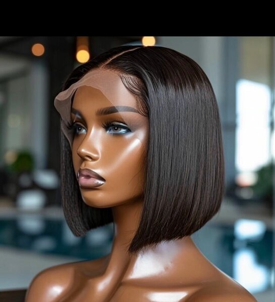 Perruque Bob Court en Dentelle