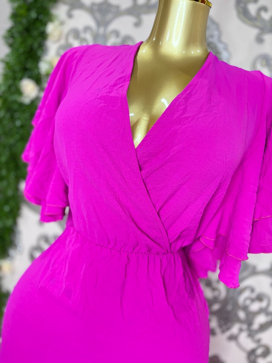 Robe Midi Rose Élégante Femme