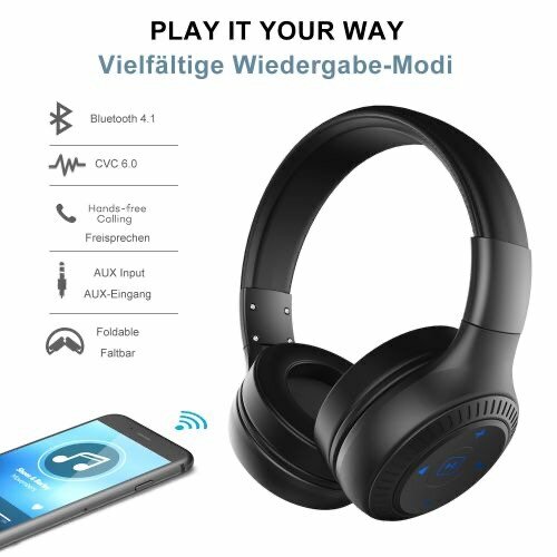 B20 Wireless Bluetooth Headset with HD Sound Bass Stereo ove