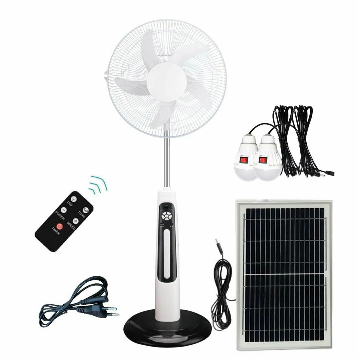 Solar rechargeable fan