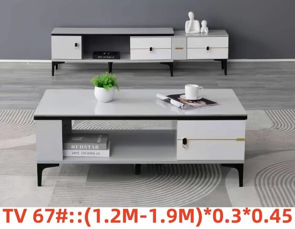 Meuble TV contemporain blanc