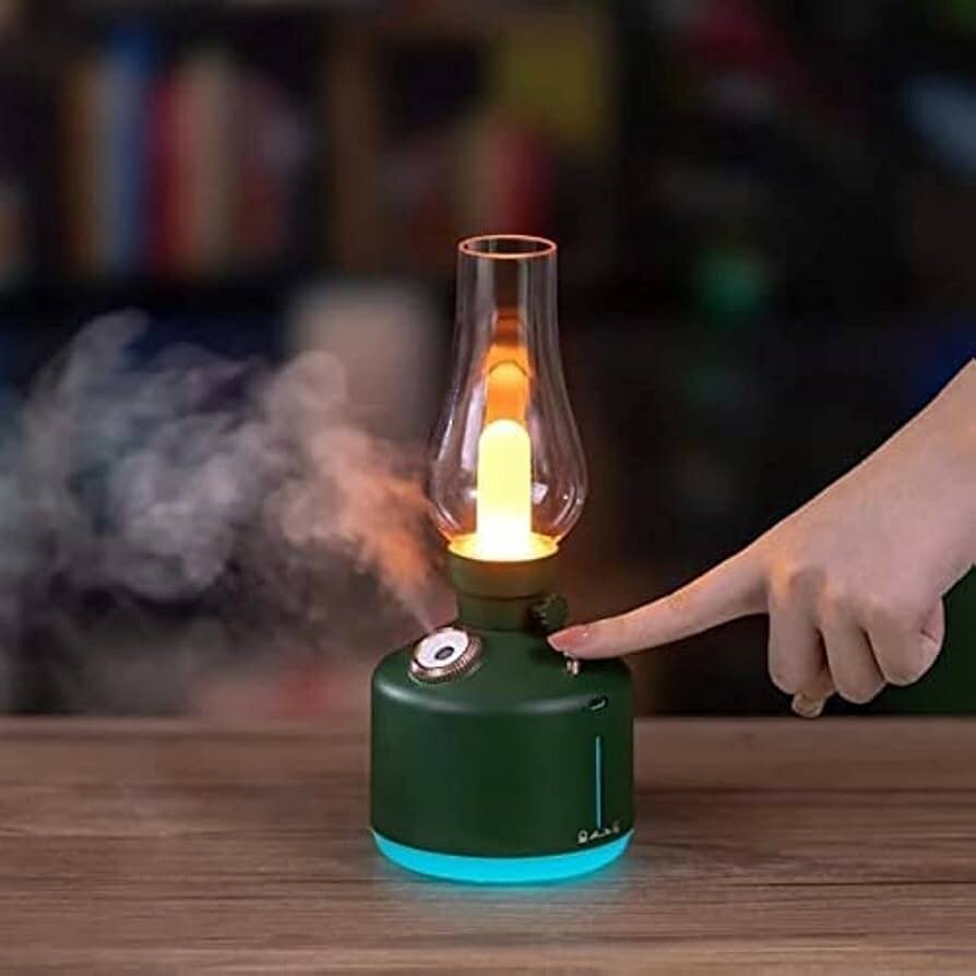 Desktop Retro Lamp Air Humidifier USB Rechargeable Wireless