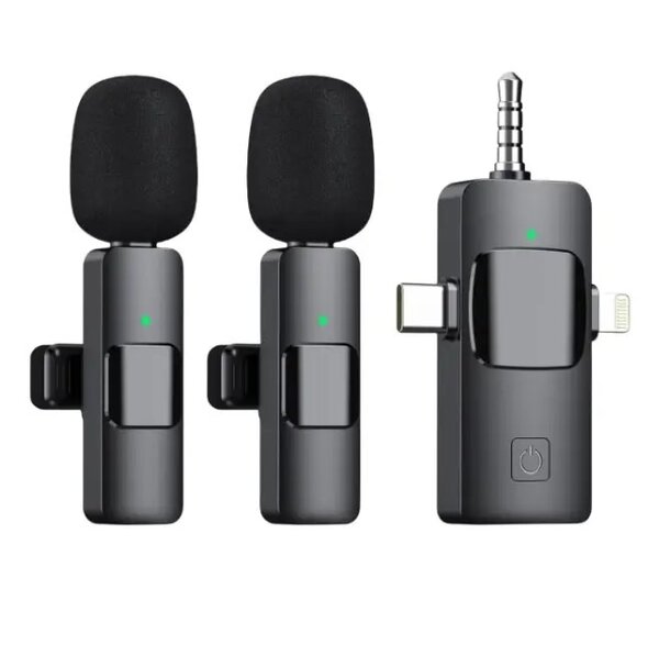Wireless 3 In1 Dual Lavaliere Microphone