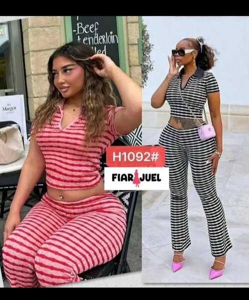 Ensemble rayé décontracté