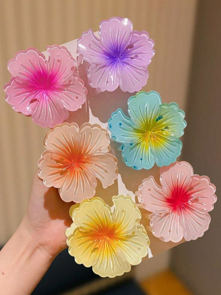 Pinces à cheveux fleurs colorées