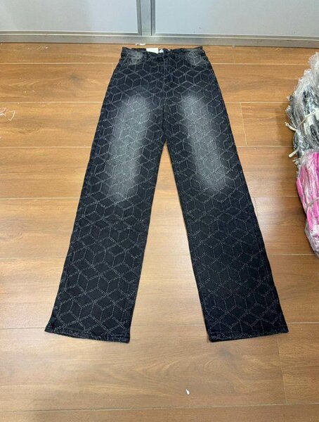 Jean large imprimé géométrique