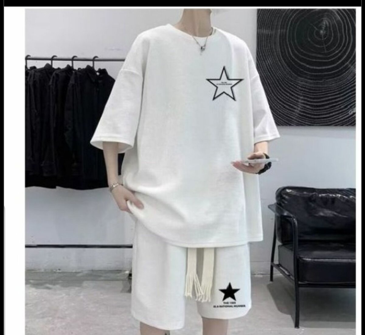 Ensemble décontracté blanc unisexe