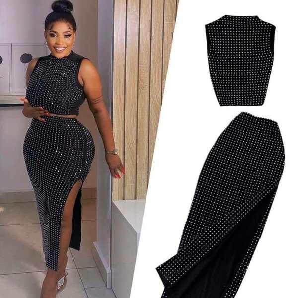 Robe noire élégante à sequins