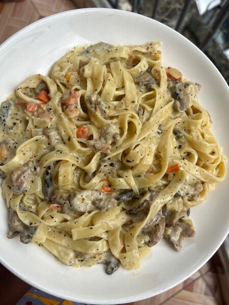 Tagliatelles crémeuses aux champignons