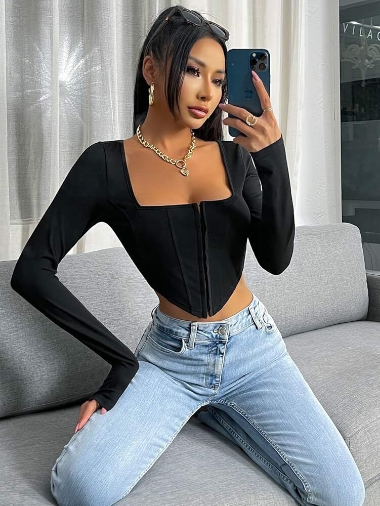 Women longsleeve crop top