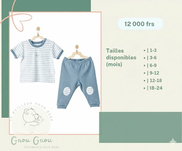Ensemble Bébé Dino Rayé