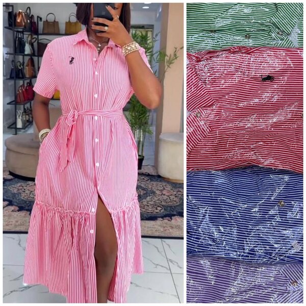 Robe chemise à rayures