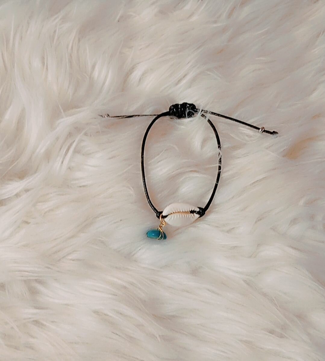 Bracelet Bohème avec Coquillage et Pierre Bleue