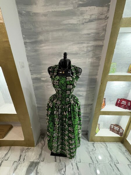 Robe longue imprimée wax