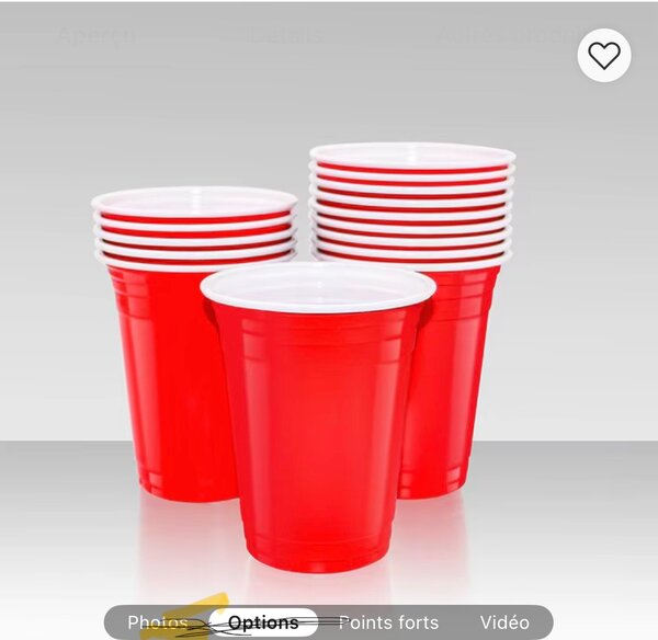 Gobelets red cup en plastic