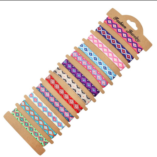 Bracelets tendance tissés colorés