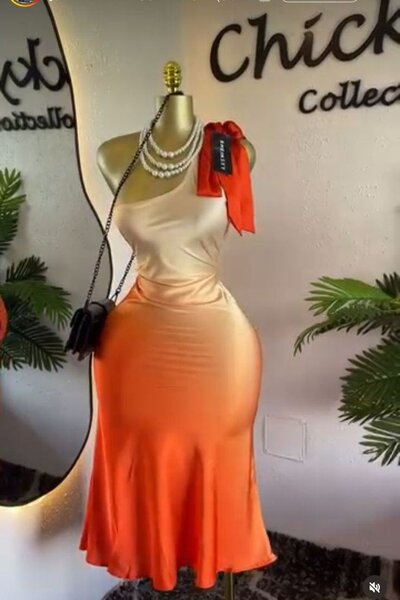 Robe orange dégradé pour femme