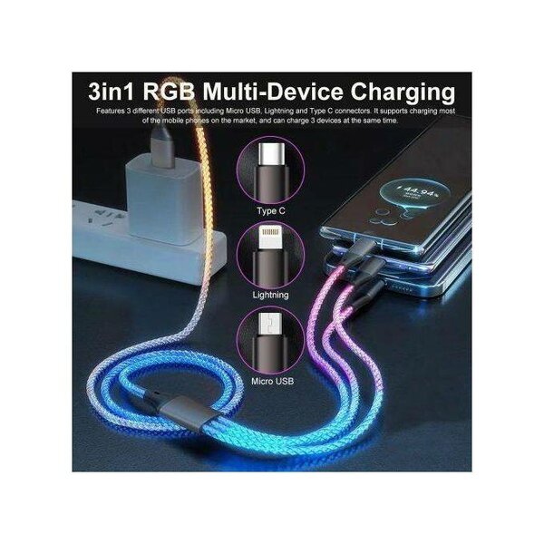 Câble de Charge 3-en-1 RGB
