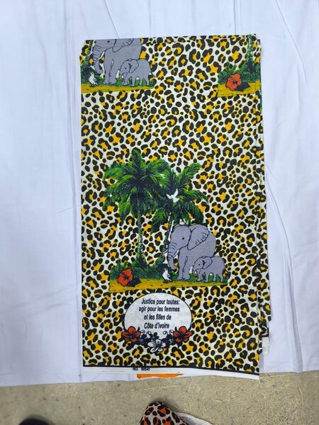 Tissu Africain Wax Éléphant Imprimé