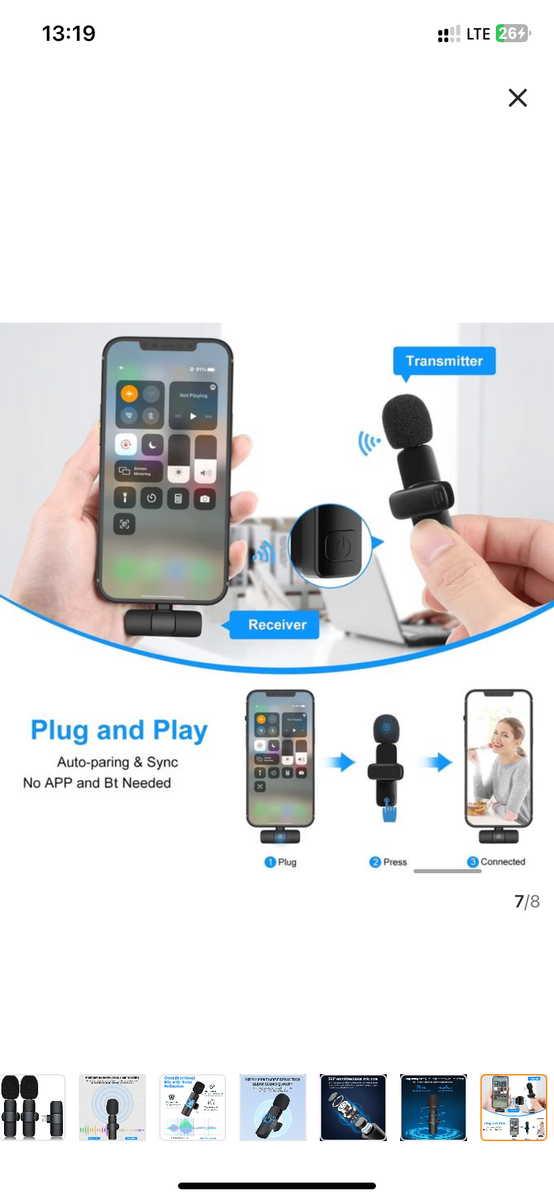 Wireless Lavalier Microphone Audio Video Recording Mini Micr