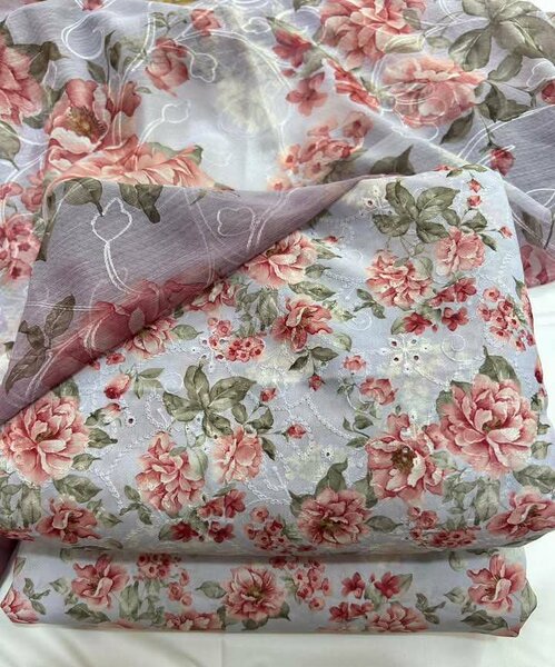 Printed lawn suit
