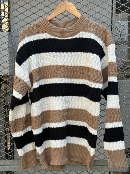 Pull en maille rayé pour homme