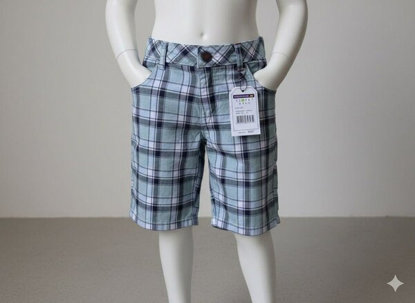 Shorts enfant en coton à carreaux