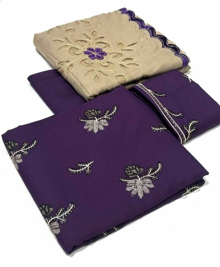 Khadar embroided 3 pcs suit