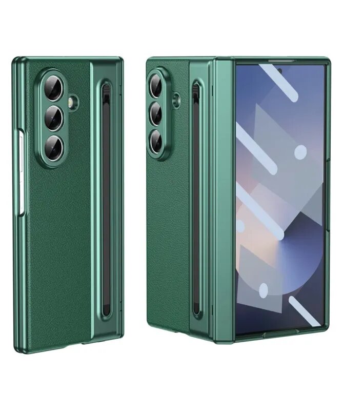 Coque pliable en cuir verte