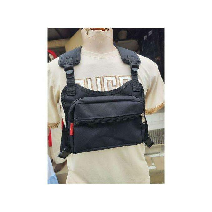 Sacoche poitrine tactique noire