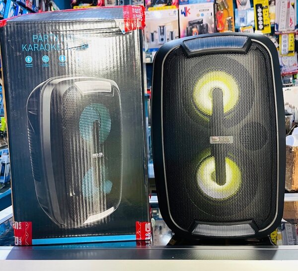 Enceinte Bluetooth Karaoke Lumineuse Noire