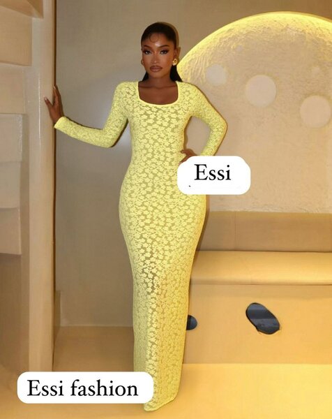 Robe Longue Élégante Jaune