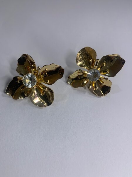 Boucles d'oreilles florales dorées