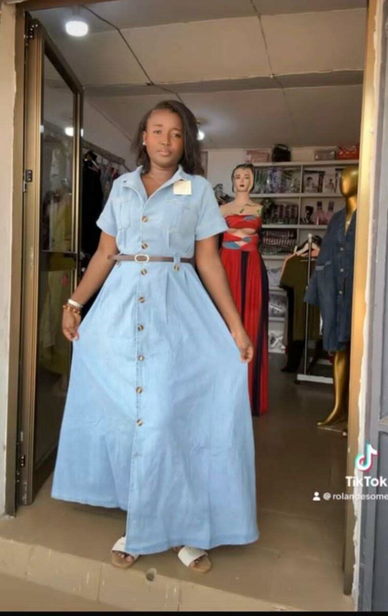 Robe longue en jean élégante