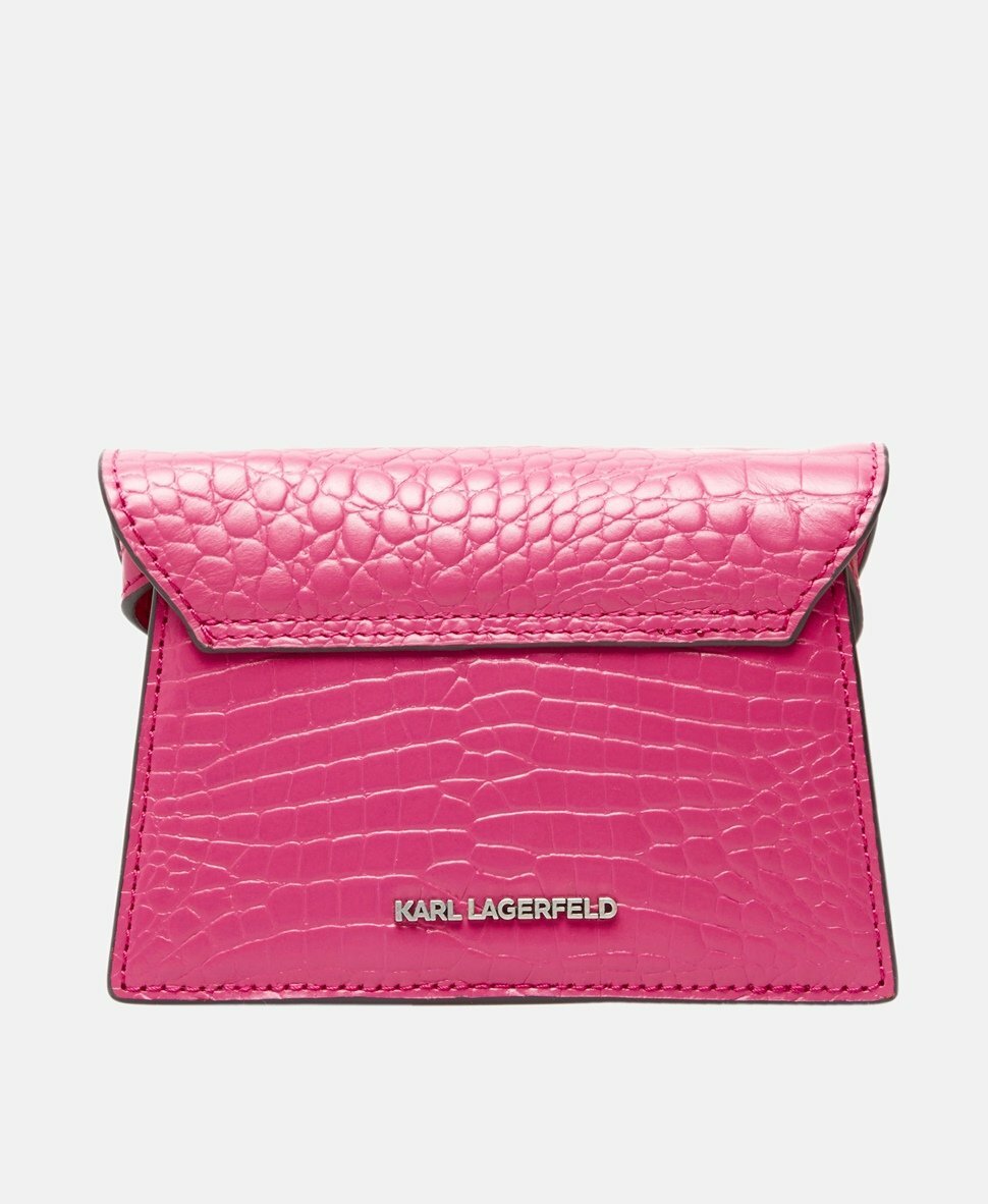 Pink Croc Embossed Mini Bag