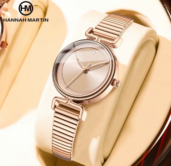 Montre en acier inoxydable rose