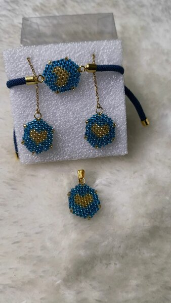 Ensemble Bijoux en Perles Coeur