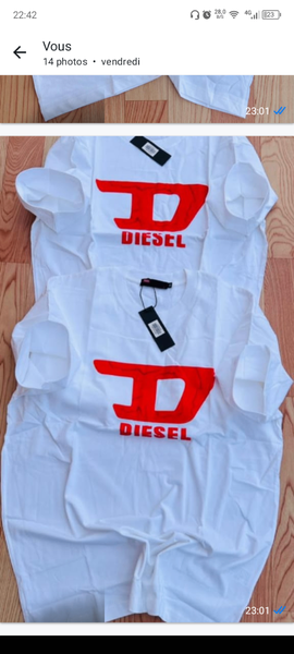 T-shirt blanc Diesel homme