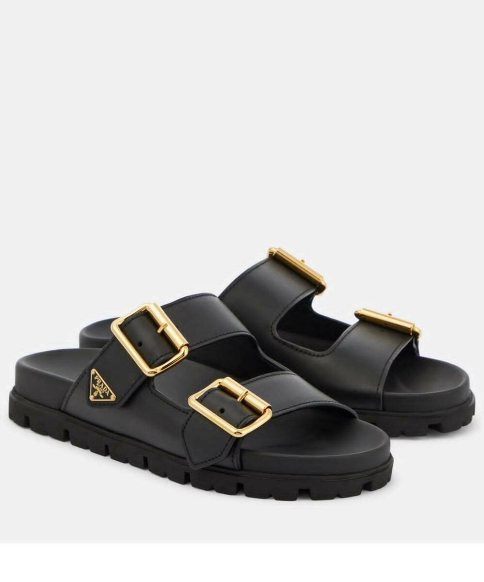 Sandales de luxe en cuir noir