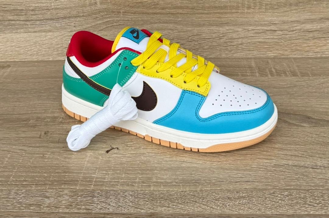 Sneakers colorés en cuir