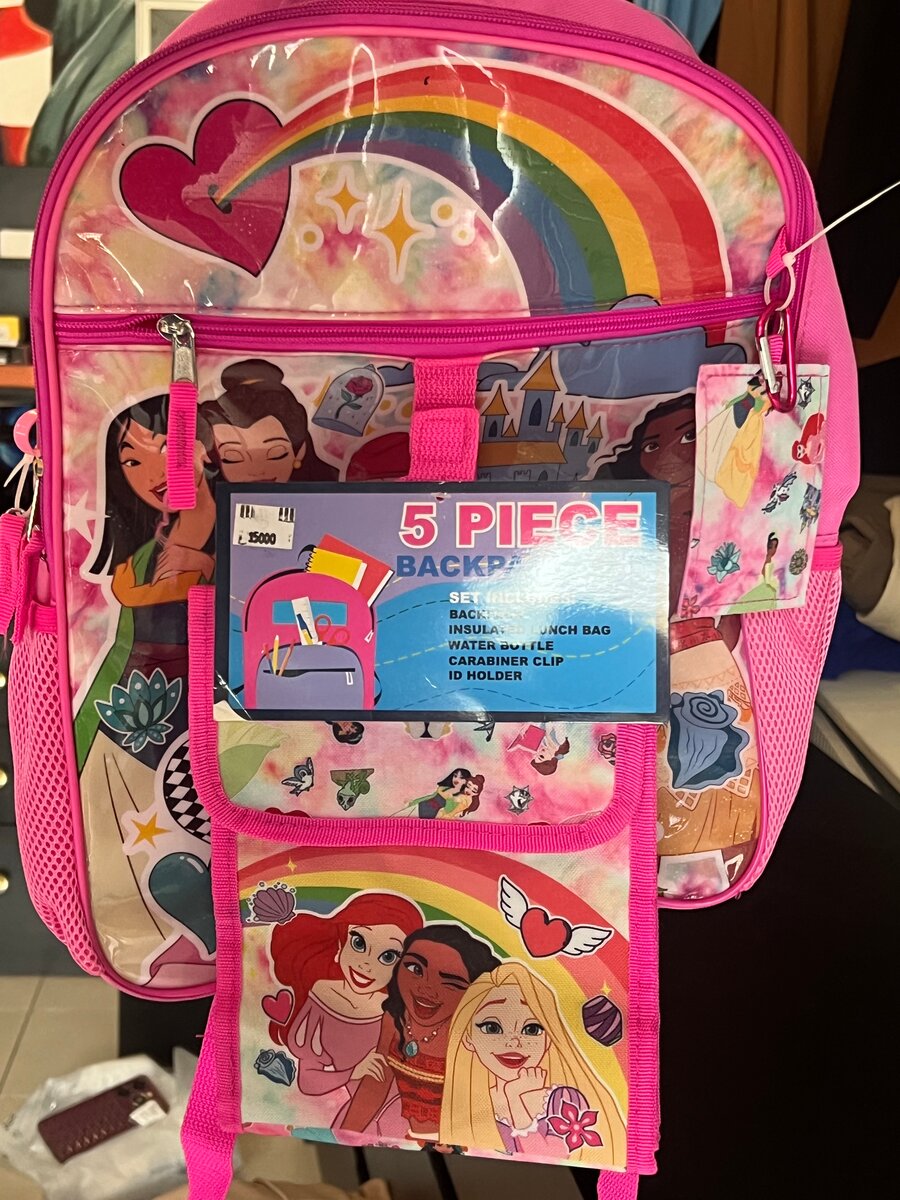 Set sac à dos princesse