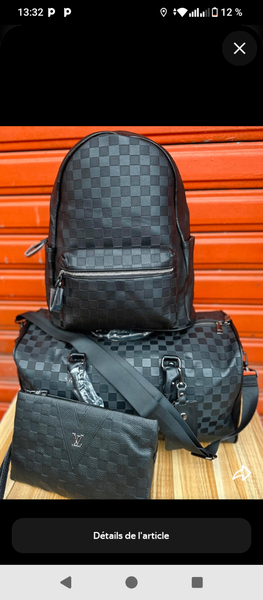 Ensemble de sacs à motif damier