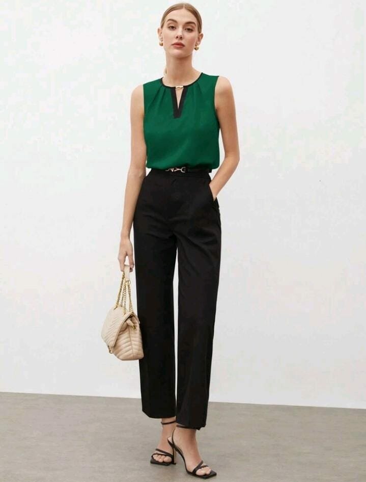 Top sans manches élégant vert